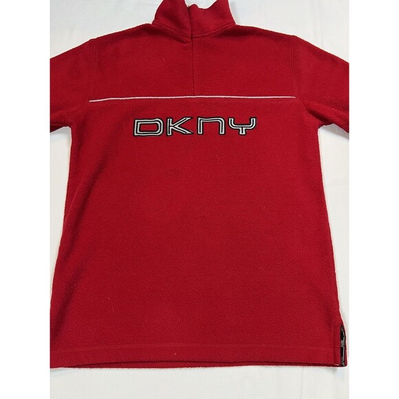DKNY Spellout Sweater Quarter Zip Pullover | Red | Womens‎ Size Small - Picture 5 of 14